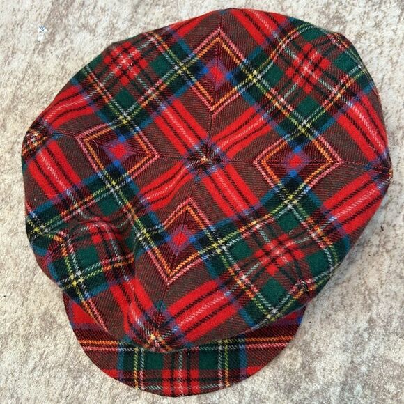 Vintage Tartan Newsboy Cap Cabbie 100% wool, lined one size - Picture 1 of 5